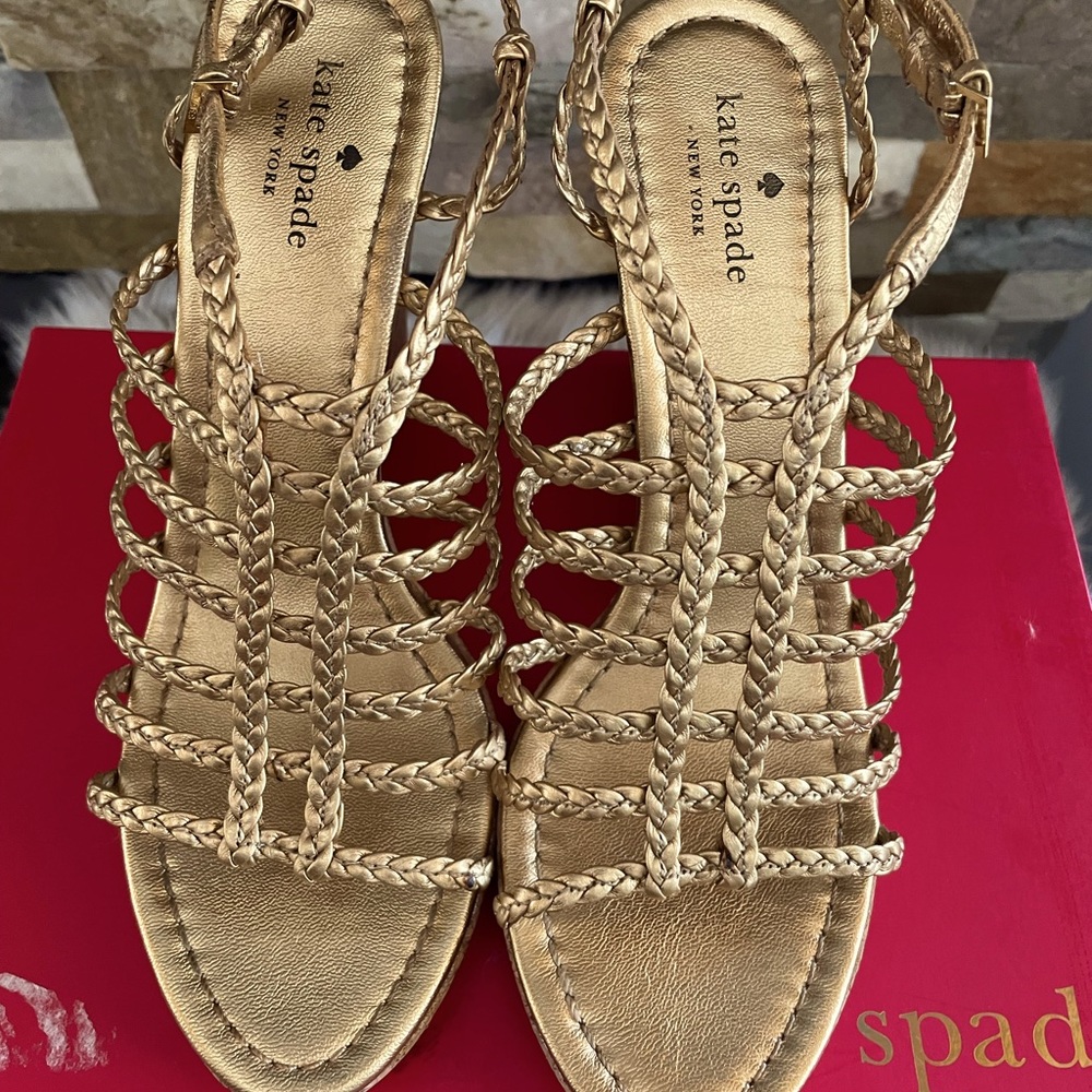 Kate Spade Felix Gold Metallic Wedge Sandal